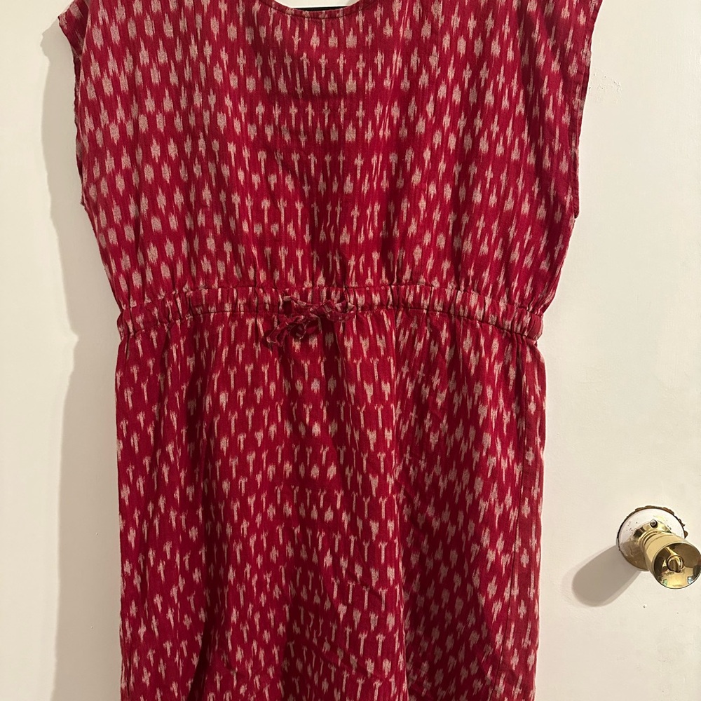 Red and White Patterned Dress